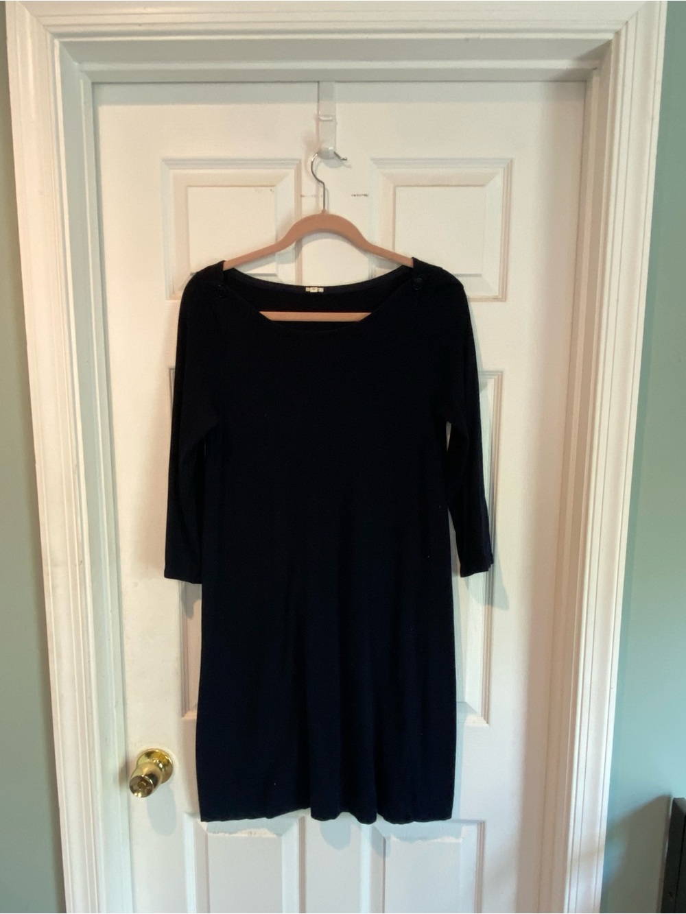 J. Crew Navy Boatneck Midi Dress